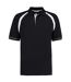 Oak hill polo à manches courtes homme noir/blanc Kustom Kit-1