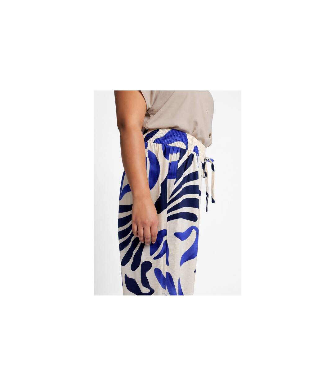 Pantalon large imprimé abstrait-5