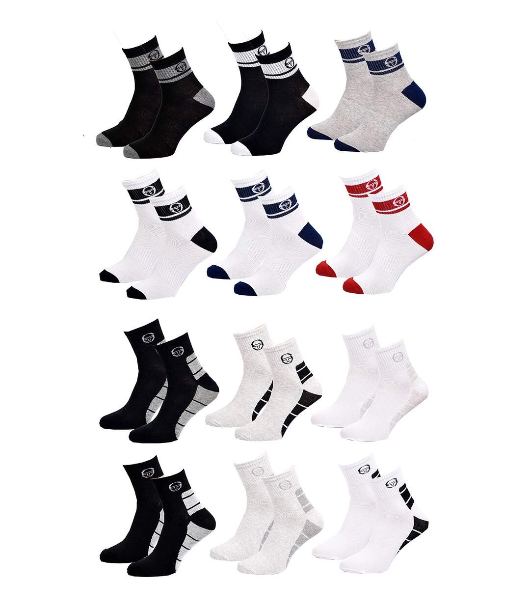 Chaussettes homme Sergio Tacchini Socquettes QUARTER Pack de 12 paires QUARTER Surprise TACCHINI-1