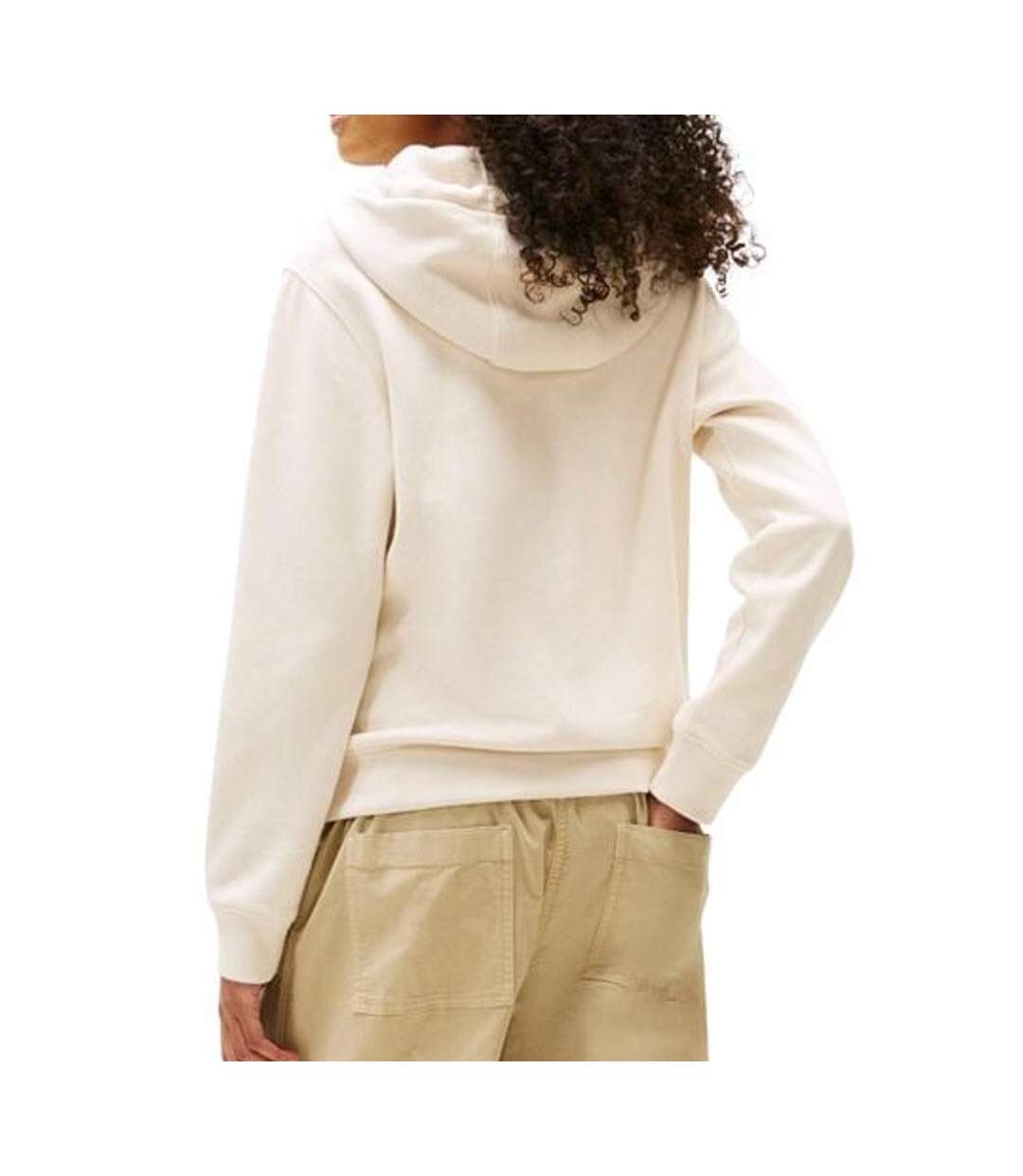 Sweat à capuche beige femme tommy hilfiger flag - s-2