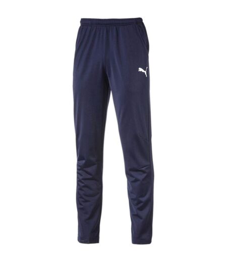 Mens Liga Tapered Tracksuit Bottoms Peacoat Blue White Puma