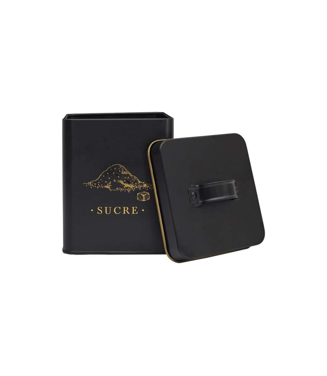 Boîte à Sucre en Métal Lounge 19cm Noir-3