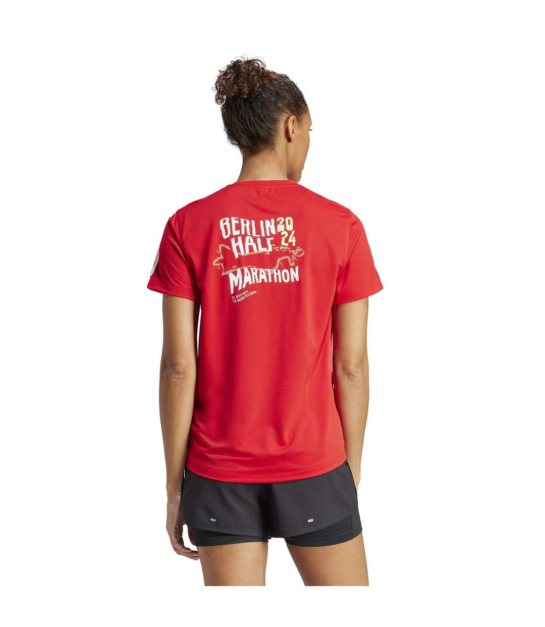 T-shirt Berlin Half Marathon Femme Rouge Adidas-3