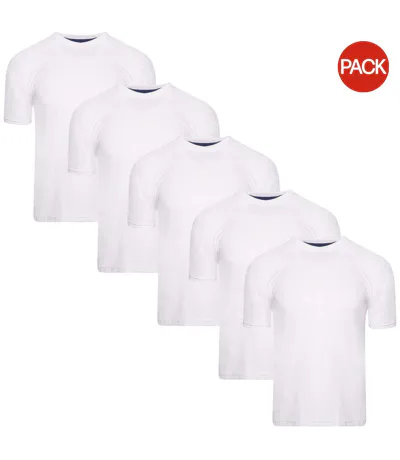 Pack Of 5  Mens Plain T-shirt  White Keanu