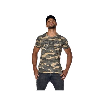 T-shirt homme col V slim fit Camouflage Ron Vondutch