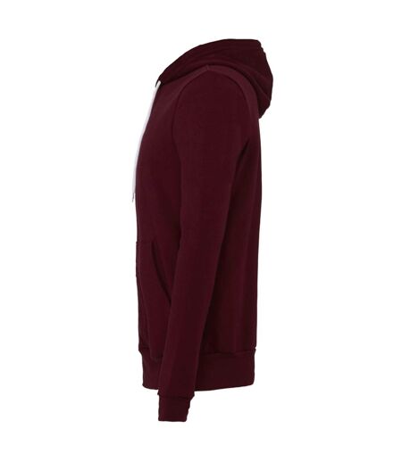 Canvas Sweat À Capuche Et Fermeture Zippée Homme Bordeaux Bella + Canvas