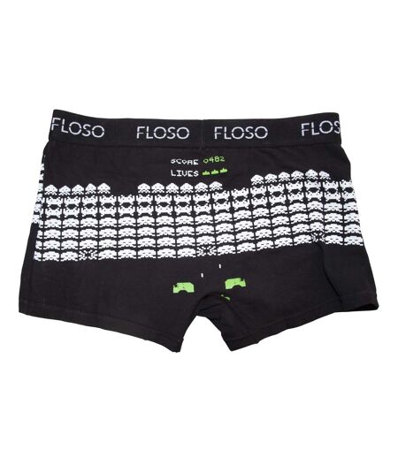 FLOSO Mens Retro Game Boxer Shorts (5 Pairs) (Black)