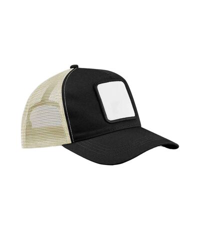 Unisex Adult 5 Panel Appliqué Patch Trucker Cap Black Stone Beechfield