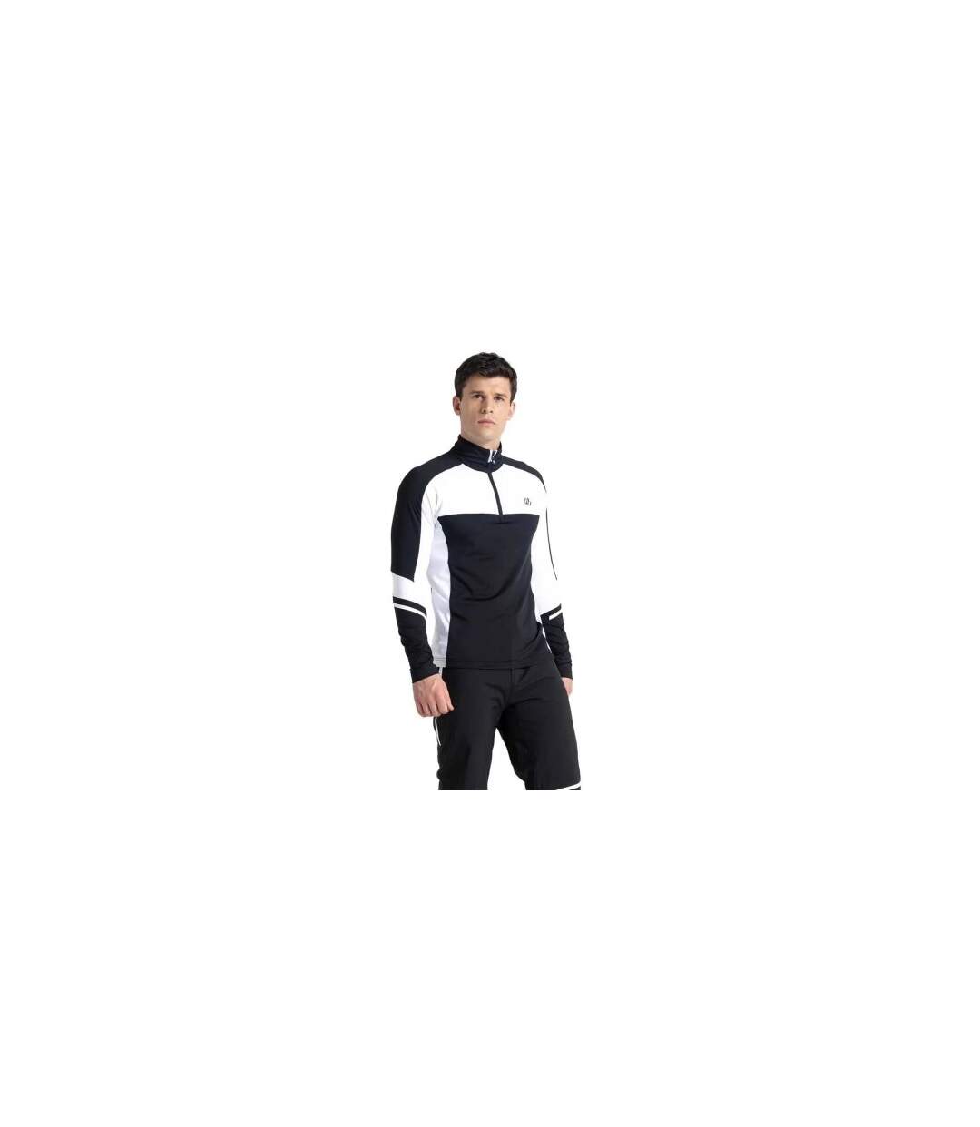 Mens Speed Core Stretch Half Zip Base Layer Top Black White Dare 2B-1