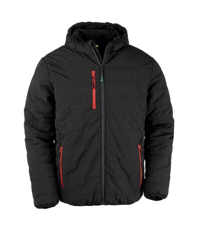 Result Genuine Recycled Mens Compass Padded Jacket (Black/Red)