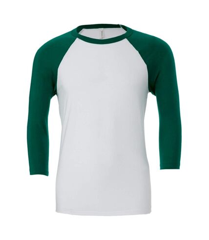 Canvas - T-shirt de baseball à manches 3/4 - Homme (Blanc/vert) - UTBC1332