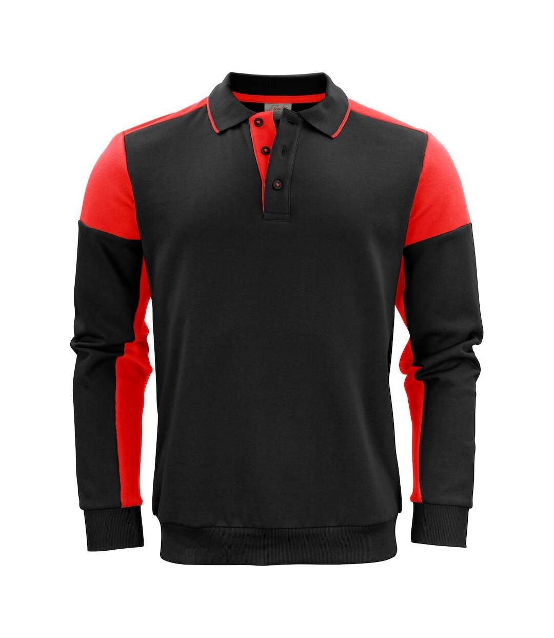 Polo sweat prime adulte noir / rouge Printer-1