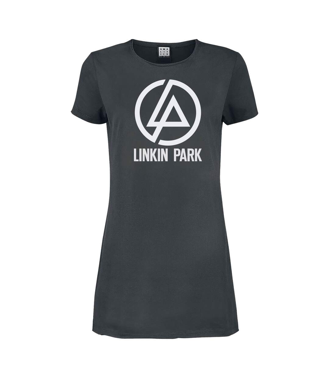 Womens/ladies circle logo linkin park t-shirt dress charcoal Amplified-1