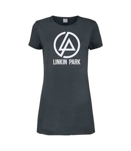 Womens/ladies circle logo linkin park t-shirt dress charcoal Amplified