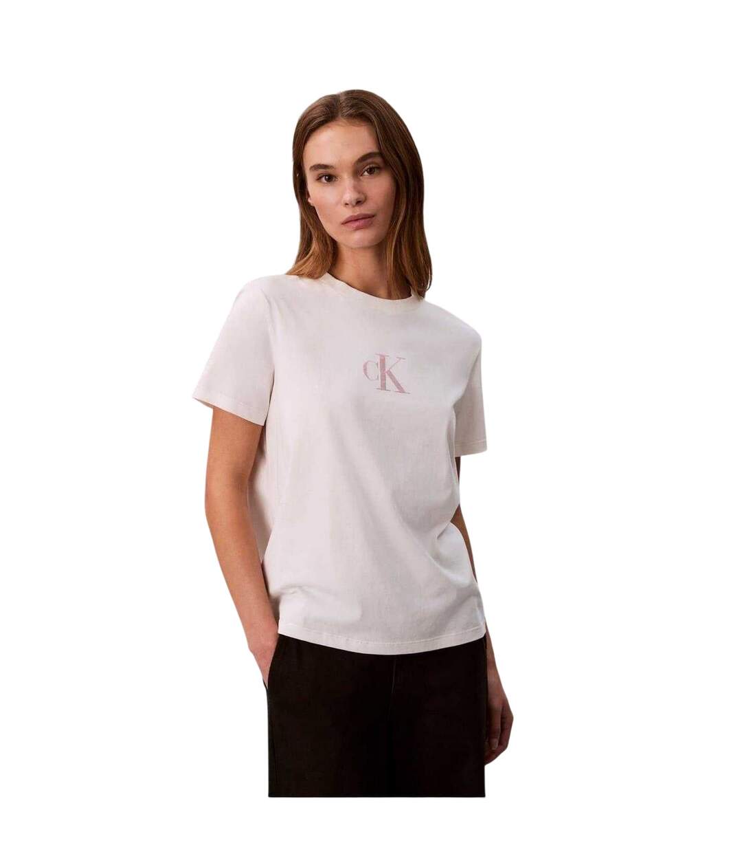 Womens/ladies Foil Relaxed Fit T-shirt White Calvin Klein-2