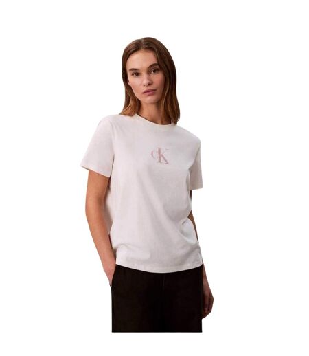 Womens/ladies Foil Relaxed Fit T-shirt White Calvin Klein