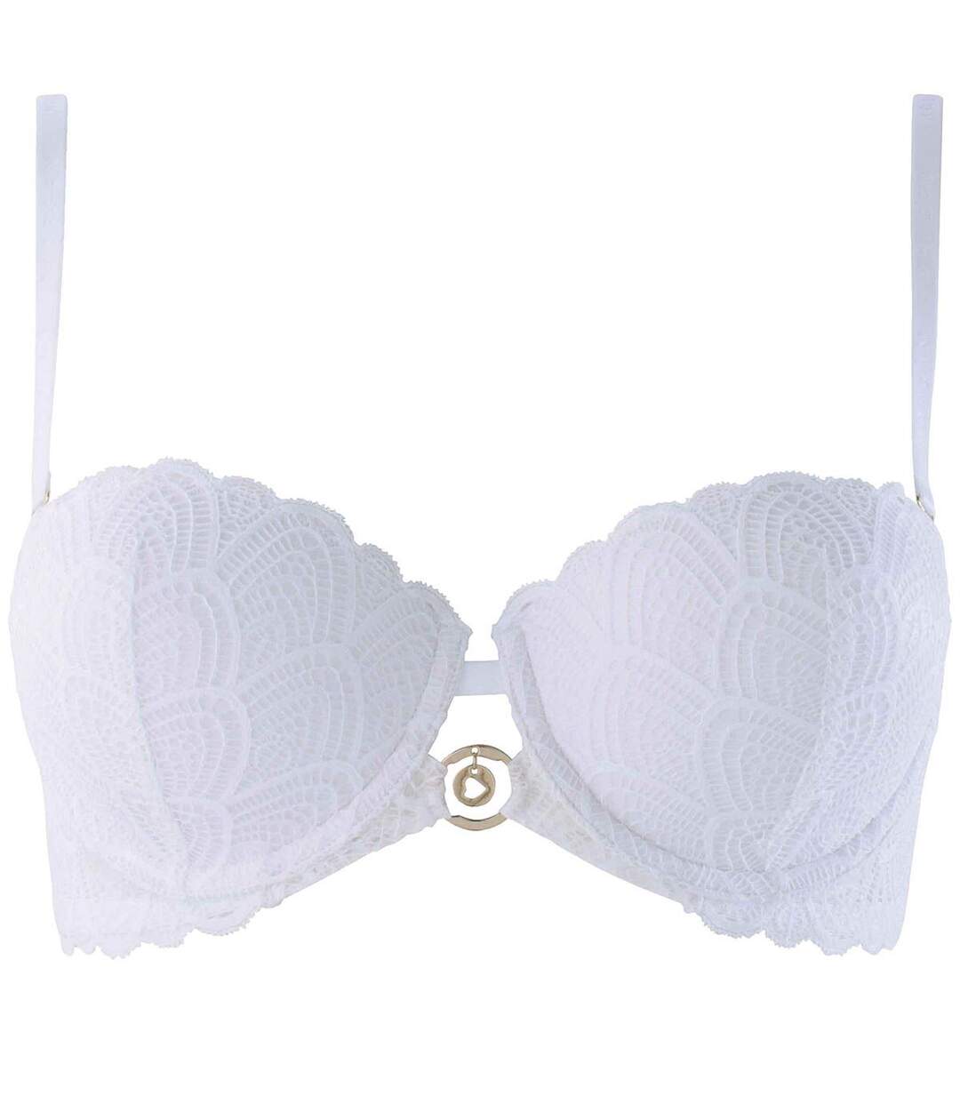 Soutien-gorge ampliforme coque moulée blanc Justine dentelle