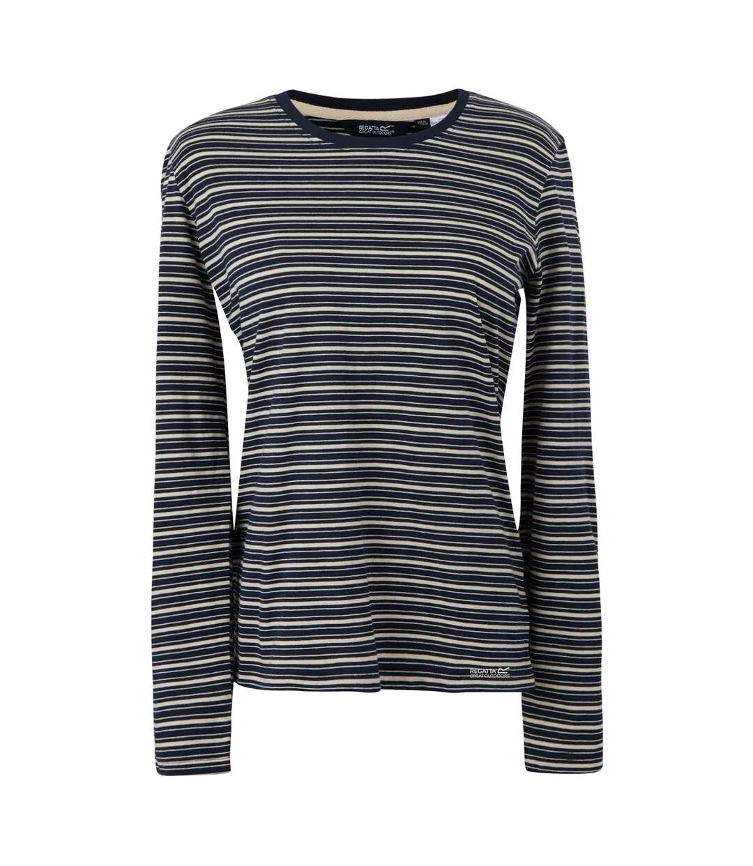 T-shirt Manches Longues Motif/style À Rayures Federica Femme Bleu Marine Vanille Clair Regatta-2