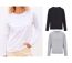 Lot 3 T-shirts manches longues FEMME - 04443 - noir gris et blanc-2