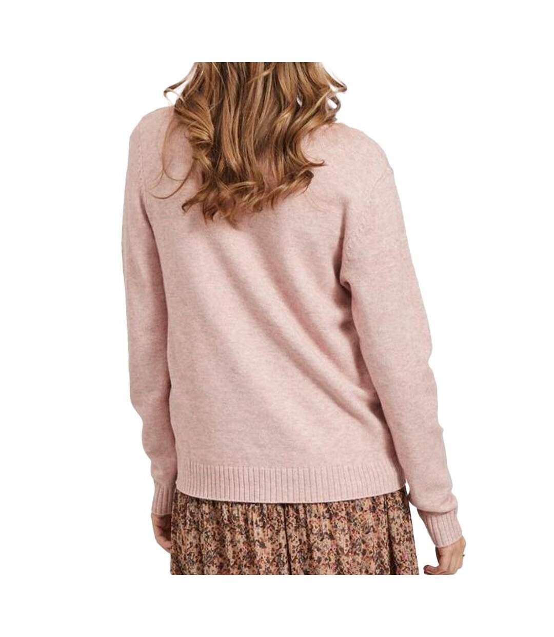 Pull Col V Rose Femme Vila 69 - L-2