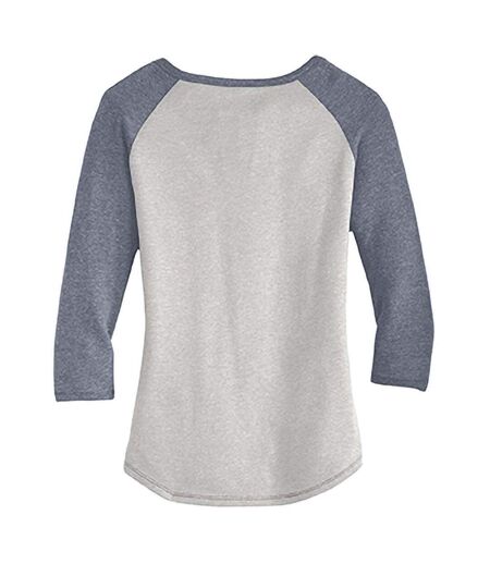 Alternative Apparel Womens/Ladies Outfield Vintage 50/50 Long Sleeve T-shirt (Silver/Vintage Navy) - UTRW6011