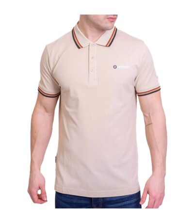 Mens Ss25 Triple Tipped Polo Shirt Oatmeal Lambretta