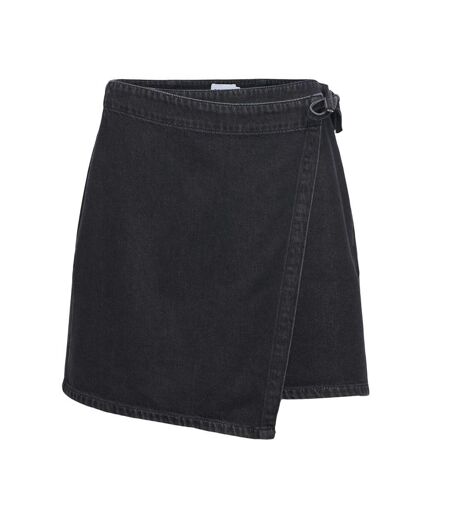 Jupe portefeuille denim noir femme vero moda rosie