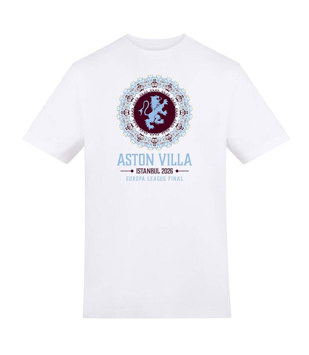Mens Istanbul 2026 Aston Villa Fc Logo T-shirt White UEFA-1