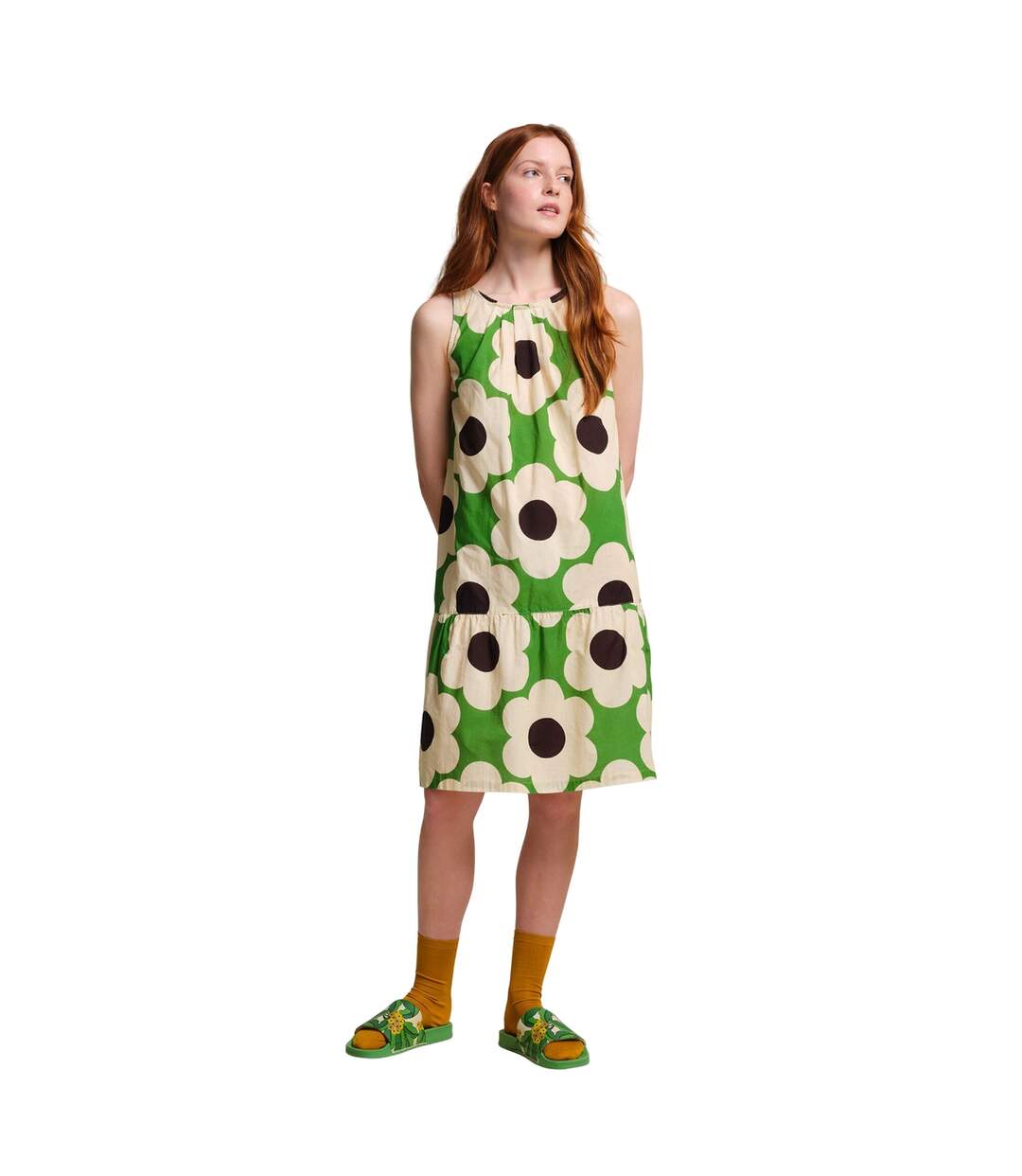 Womens/ladies Orla Kiely Sixties Daisy Sleeveless Summer Dress Green Regatta-1