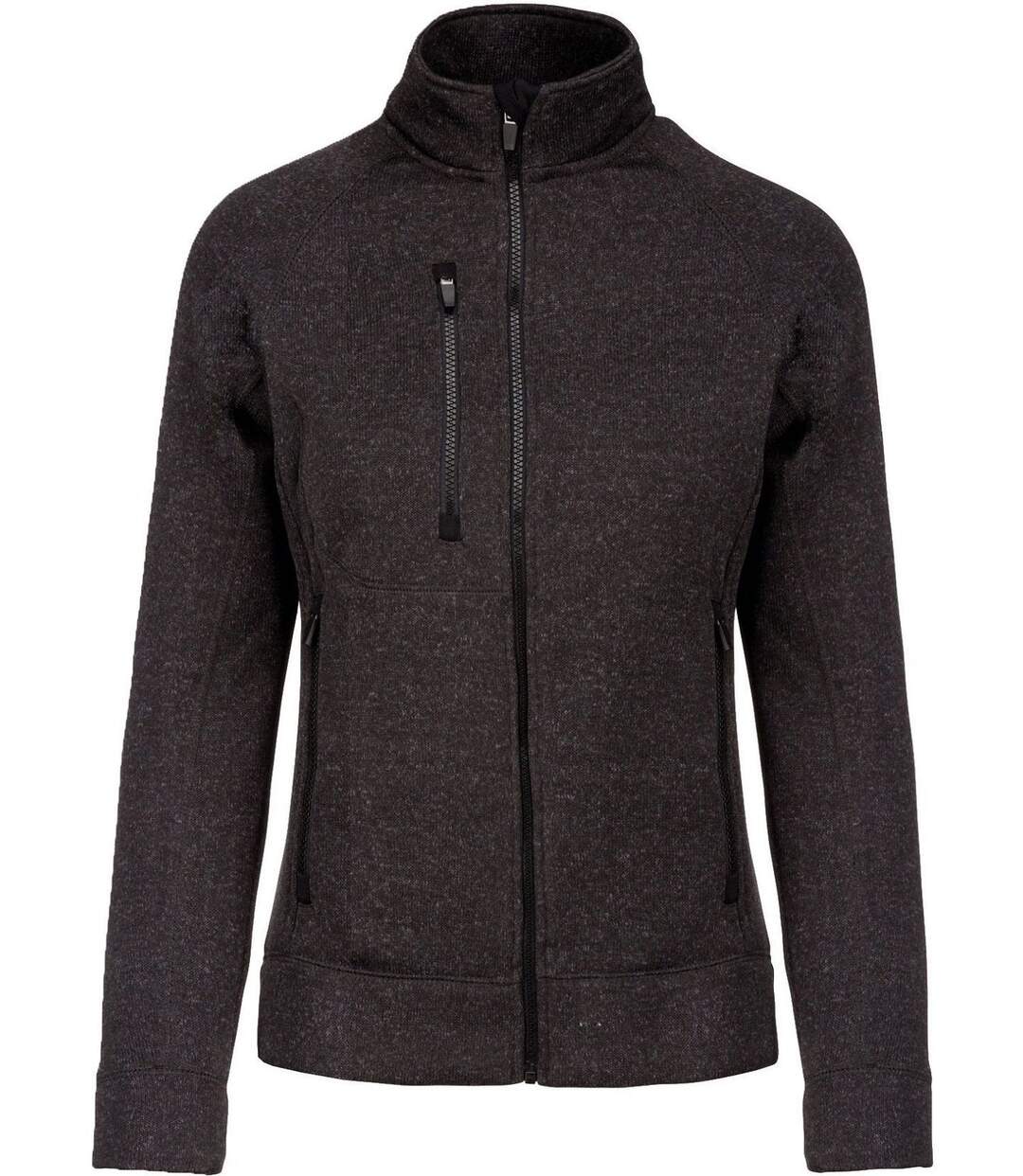 Veste chinée ouverture zippée - femme - K9107 - gris foncé mélange