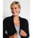 Gilet boléro court maille effet poilu-4
