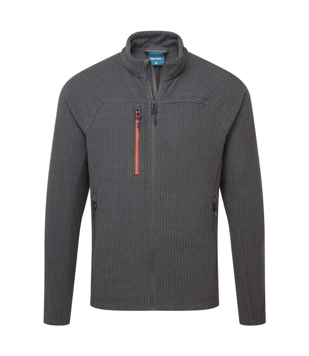 Mens Ev4 Textured Fleece Jacket Black Portwest-2