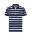 Mens Striped Short-sleeved Rugby Polo Shirt Marine Lazy Jacks-1