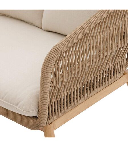 Fauteuil de salon de jardin en acier effet bois et mailles ORISSA