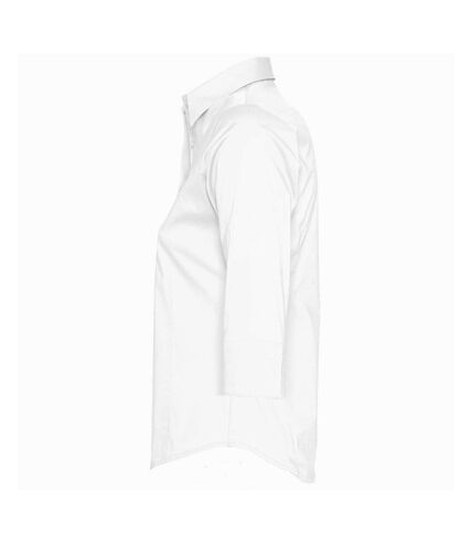 SOLS Womens/Ladies Effect 3/4 Sleeve Fitted Work Shirt (White)