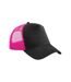 Casquette Trucker Adulte Noir Fuchsia Beechfield-1