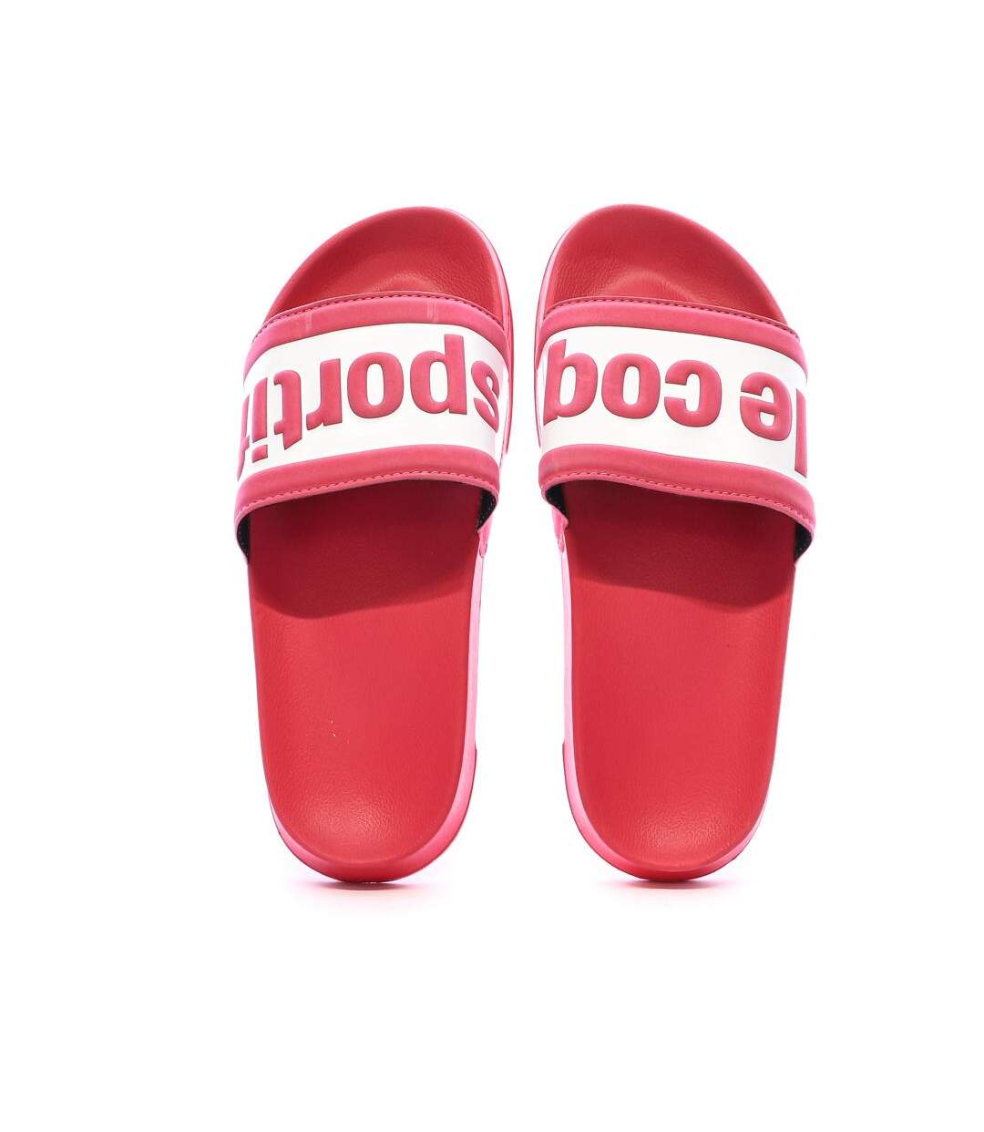 Claquettes roses/blanches femme le coq sportif slide wording-3