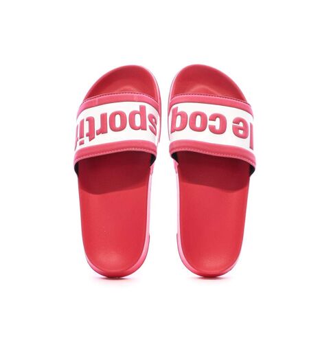 Claquettes roses/blanches femme le coq sportif slide wording