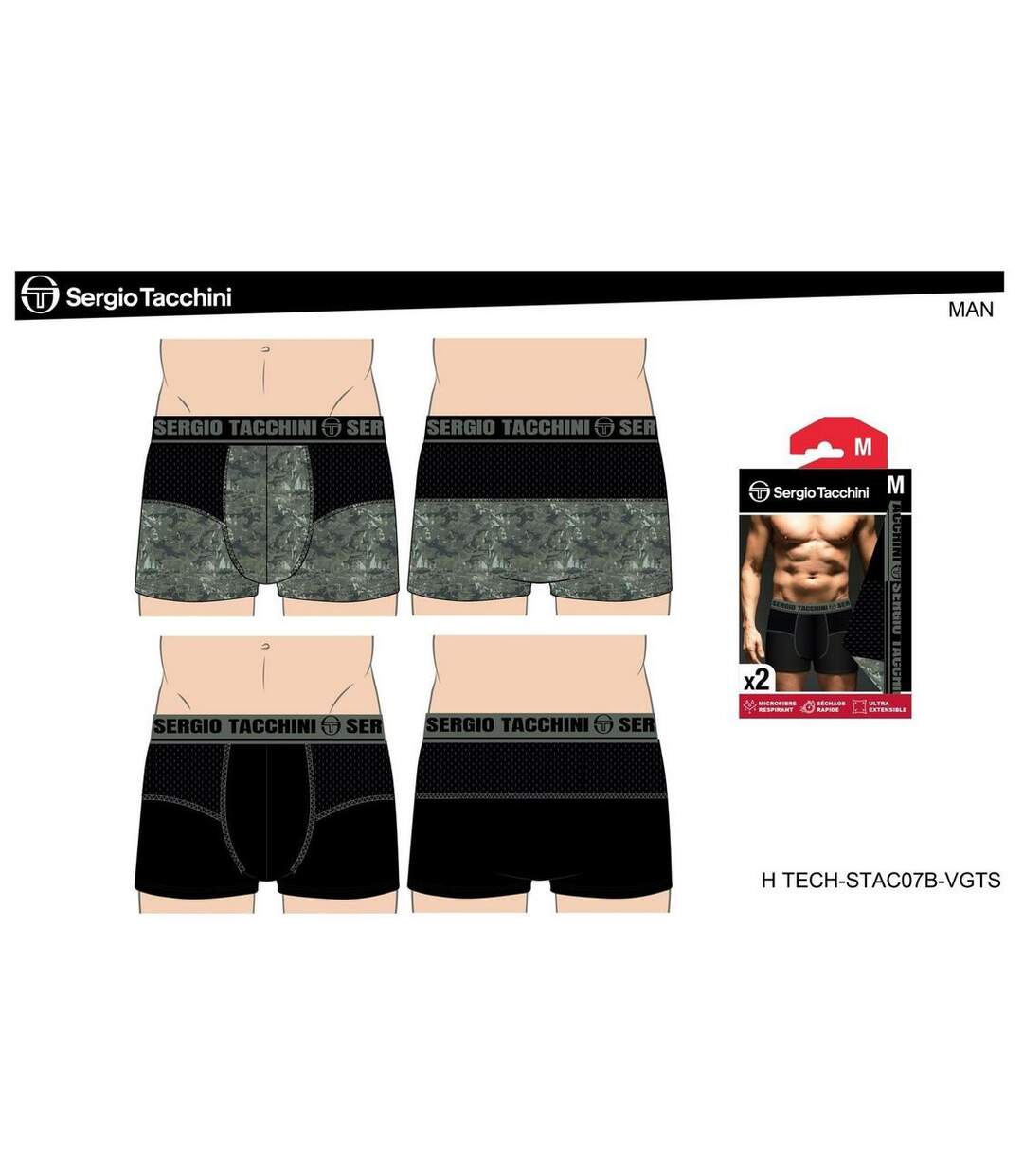 Boxer SERGIO TACCHINI X2 Pack de 2 AKTYV 0249-4