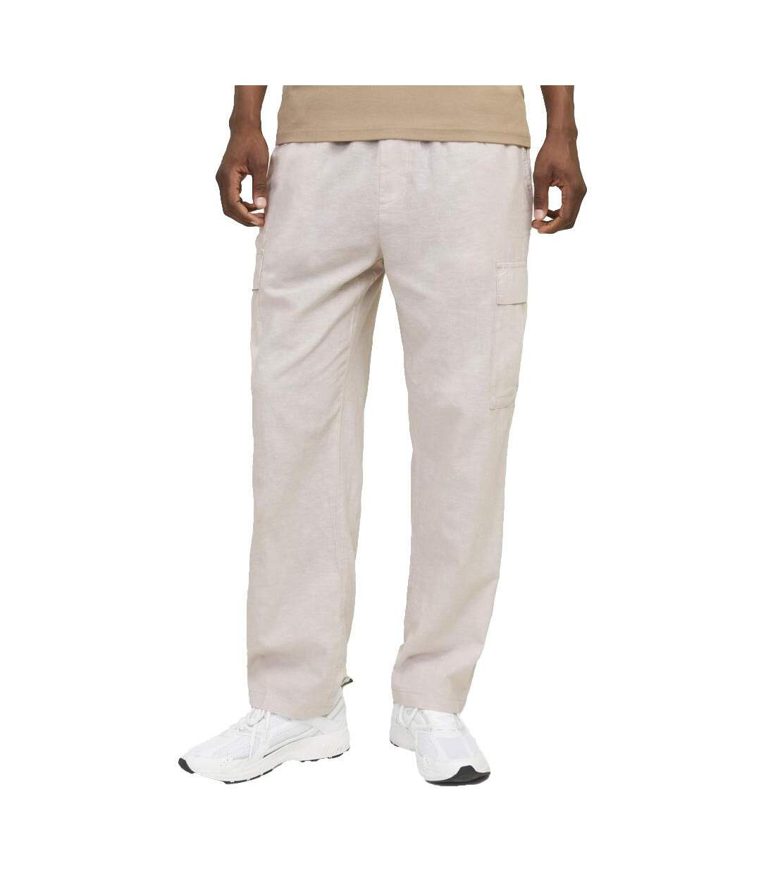 Pantalon cargo loose beige homme jack & jones karl-1