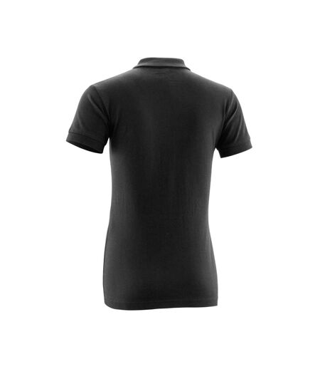 Womens/ladies Crossover Plain Polo Shirt Deep Black Mascot