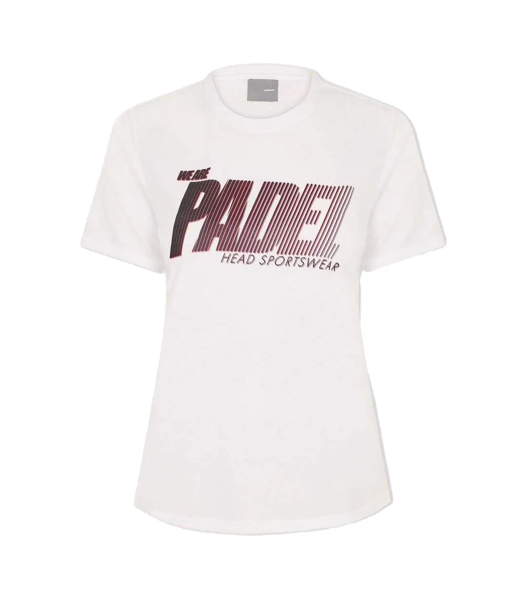 Womens/ladies Padel Printed Sport T-shirt White Head-1