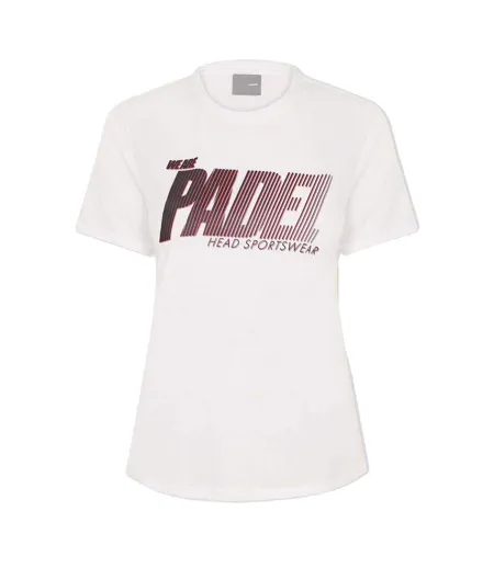 Womens/ladies Padel Printed Sport T-shirt White Head