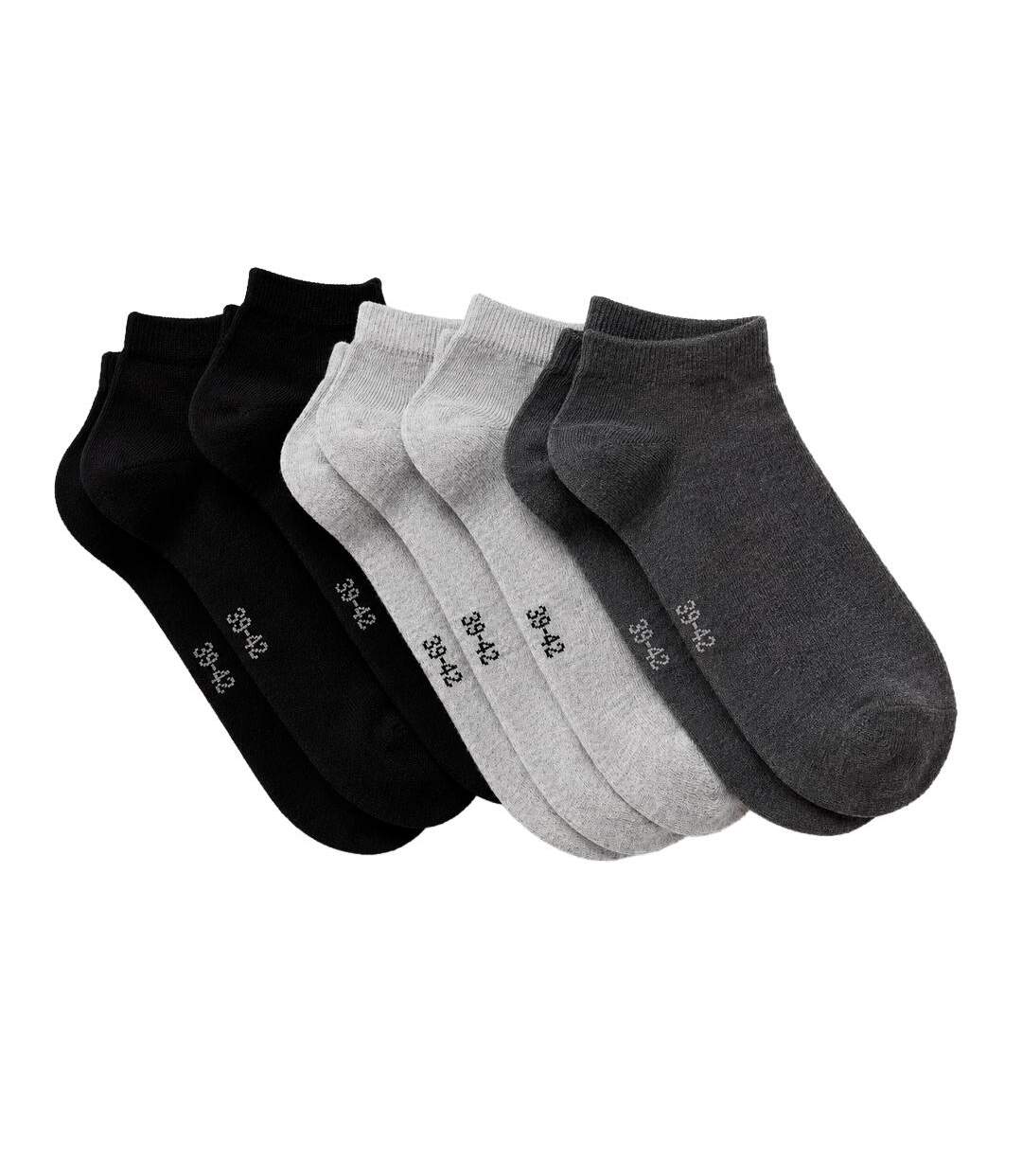 Lot de 5 paires de chaussettes grises/noires mixte espace des marques-1