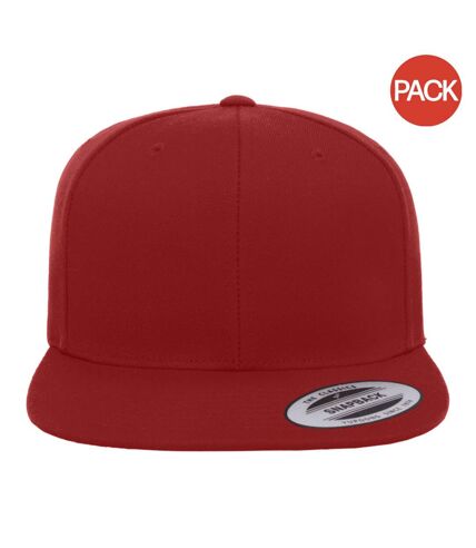 Lot de 2  casquettes ajustables homme rouge Yupoong