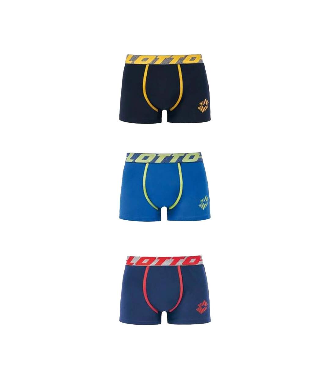 Boxer LOTTO pour Homme Qualité et Confort -Assortiment modèles photos selon arrivages- Pack de 3 Boxers LOTTO 0418-1