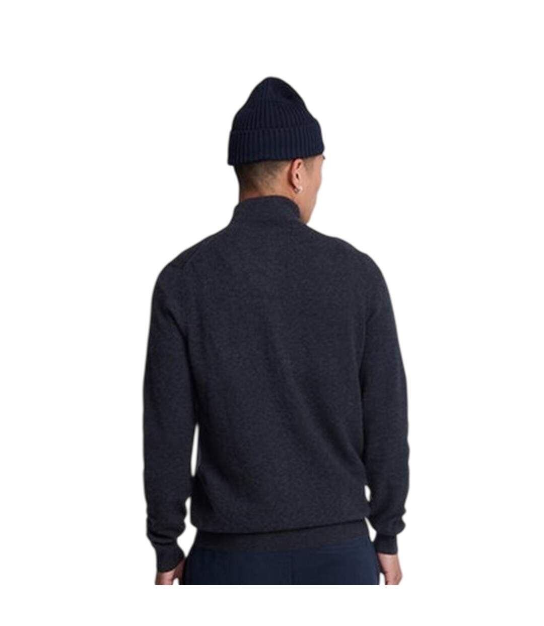 Veste Unie À Col Montant Côtelé Homme Bleu Marine Chiné Lyle & Scott-3