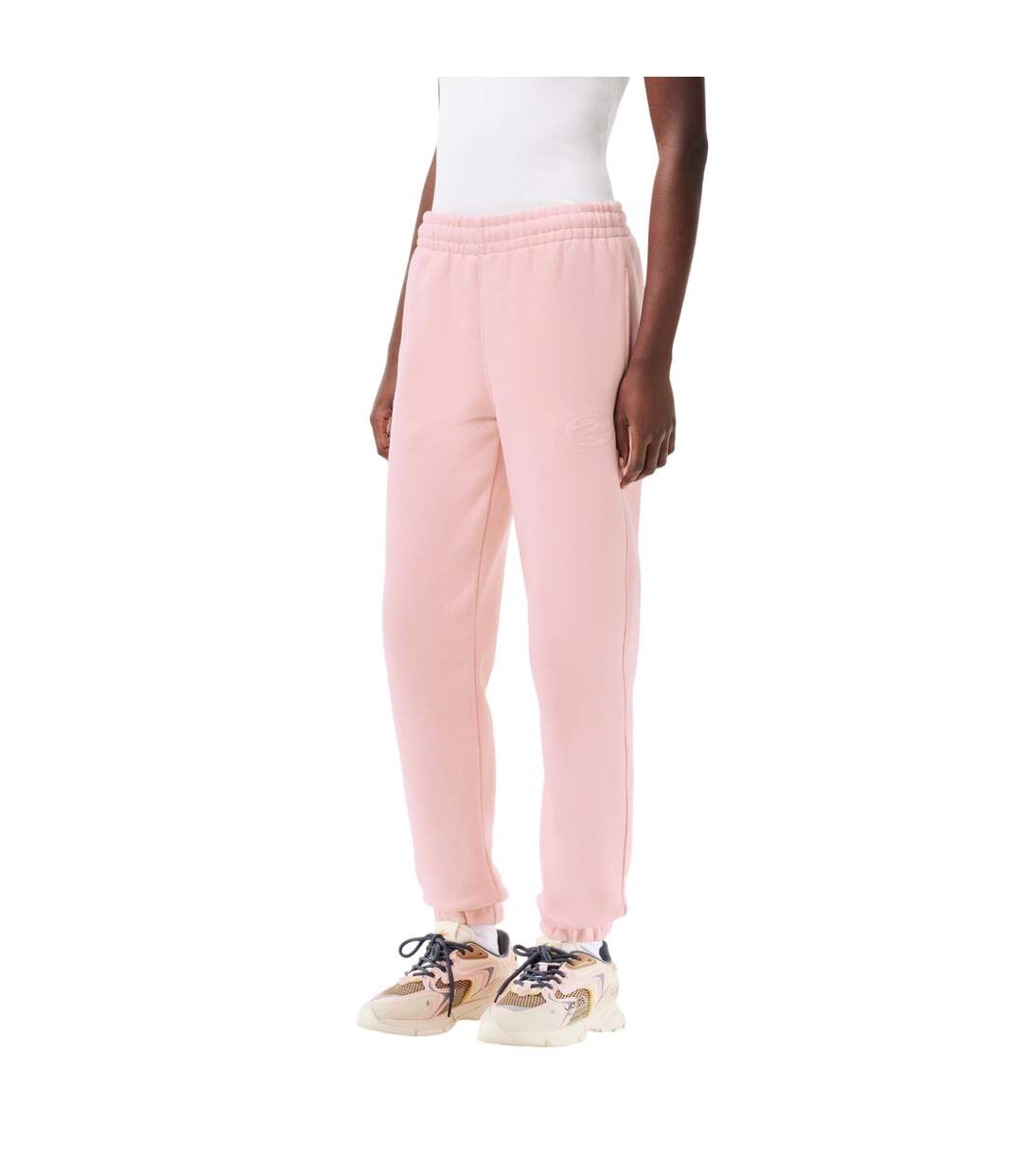Womens/ladies Plain Joggers Pink Lacoste-4