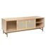 Meuble TV 1 porte en bois et cannage RAYO - Beige-3