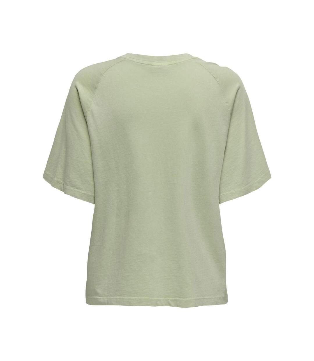 T-shirt vert/beige femme jdy smoke - l-2